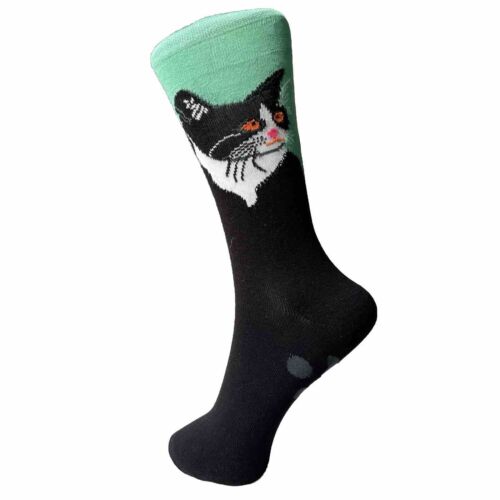 novelty fun socks cat face 